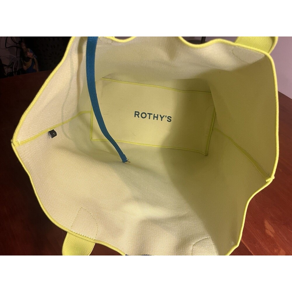 Rothy’s Women’s Yellow Tote Bag, Double Handles, Solid, Logo Accents, Trapezoid - Picture 4 of 4